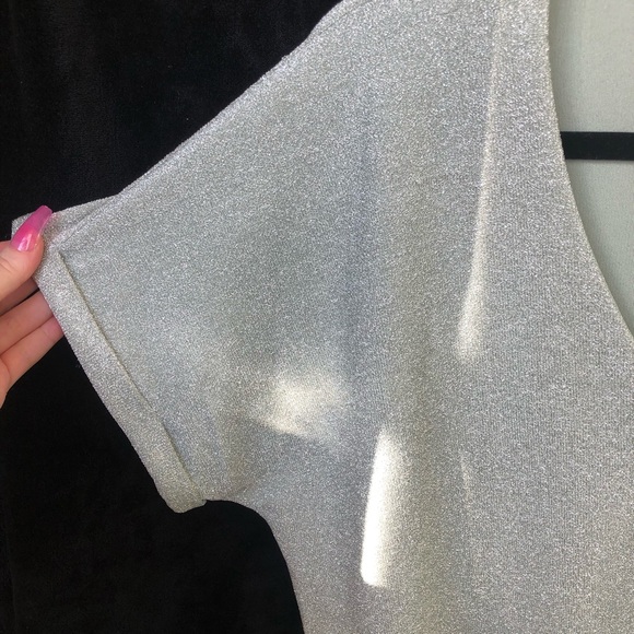 VERO MODA Silver Sparkly Tinsel Chic Top - Picture 8 of 10